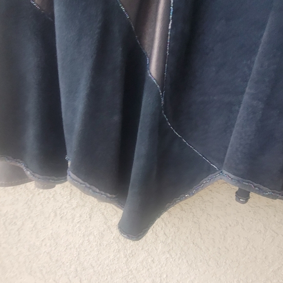 Vintage Black and Navy Leather Jacket and Skirt Set - Picture 8 of 13